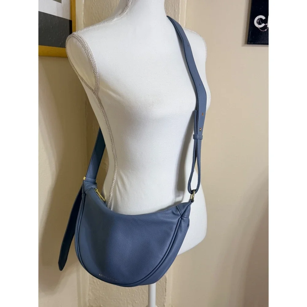 Katie Loxton Zana Crossbody Bag Blue Vegan Leather Shoulder Bag Gold Hardware